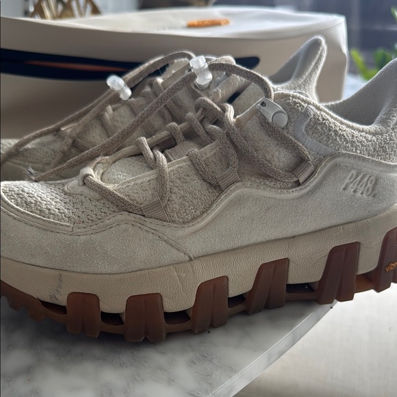 P448 Cream Sneakers with Tan Soles - Picture 1 of 8